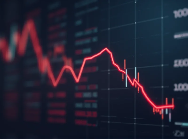 Chart showing a steep decline in a stock price over time.