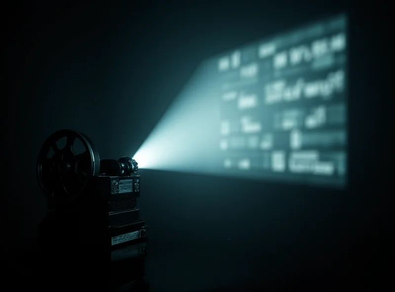 A symbolic image of a slideshow projector with suggestive text.