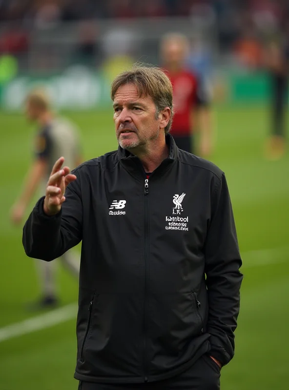 Image of Matt Beard, former manager of Liverpool Women, standing on the sidelines during a match.