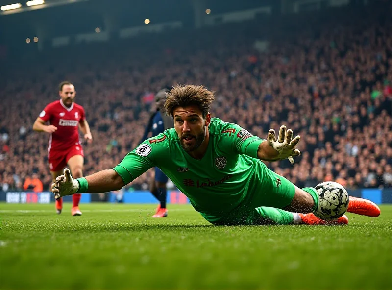 Liverpool goalkeeper Alisson making a save during a Champions League match against PSG.