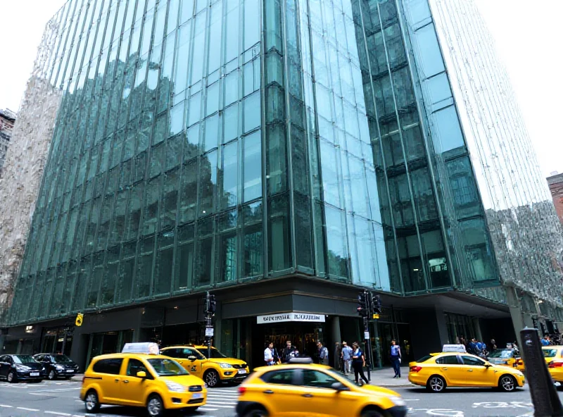 A modern office building in London, representing corporate finance and business activity.