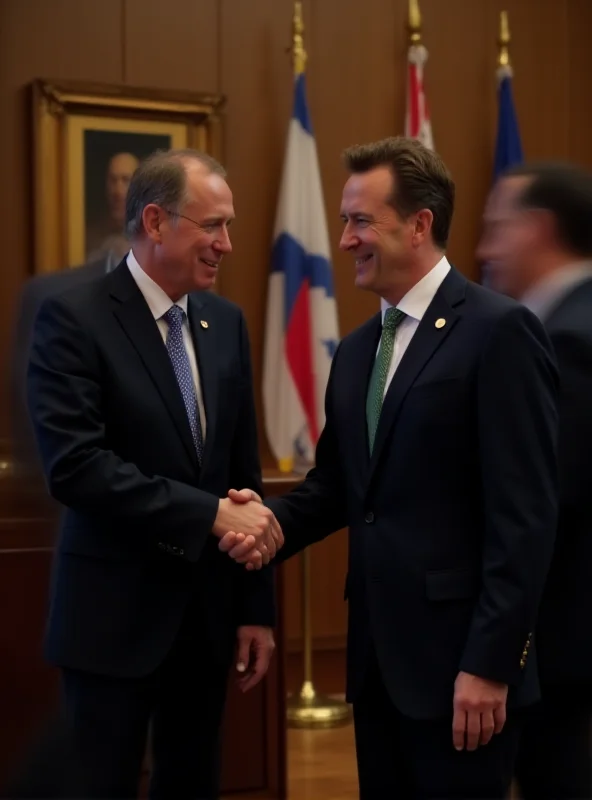 Keir Starmer shaking hands with a foreign dignitary in a formal setting.