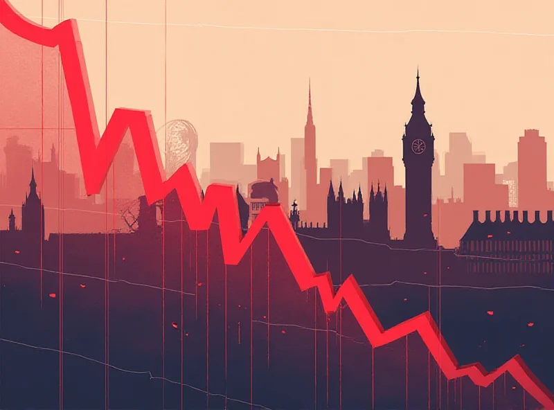 Illustration of a downward trending stock chart