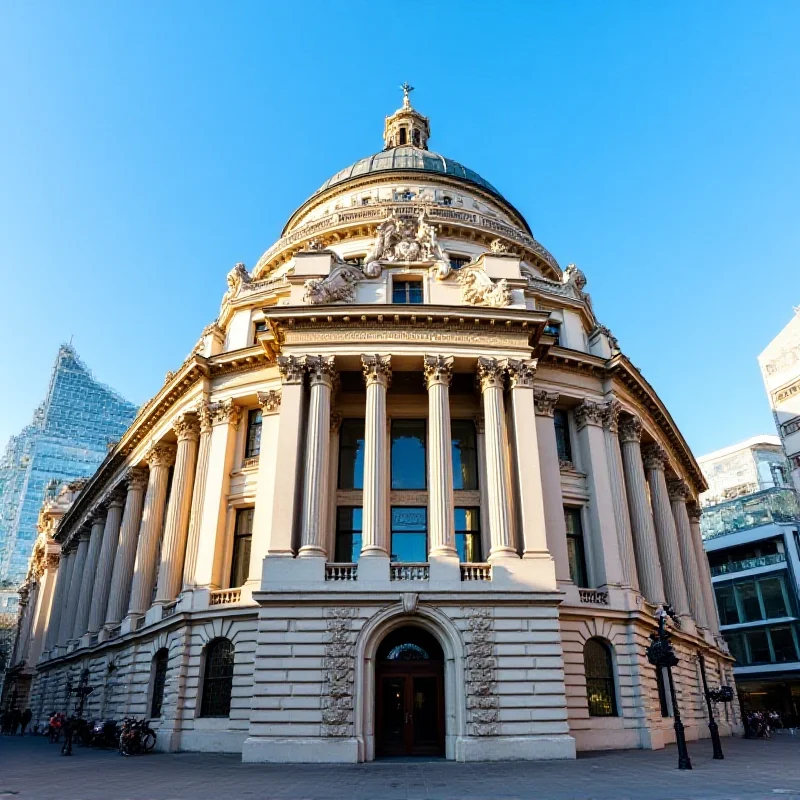 Image of the London Stock Exchange building with a blue sky in the background