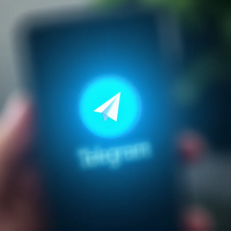 The Telegram logo displayed on a smartphone screen.