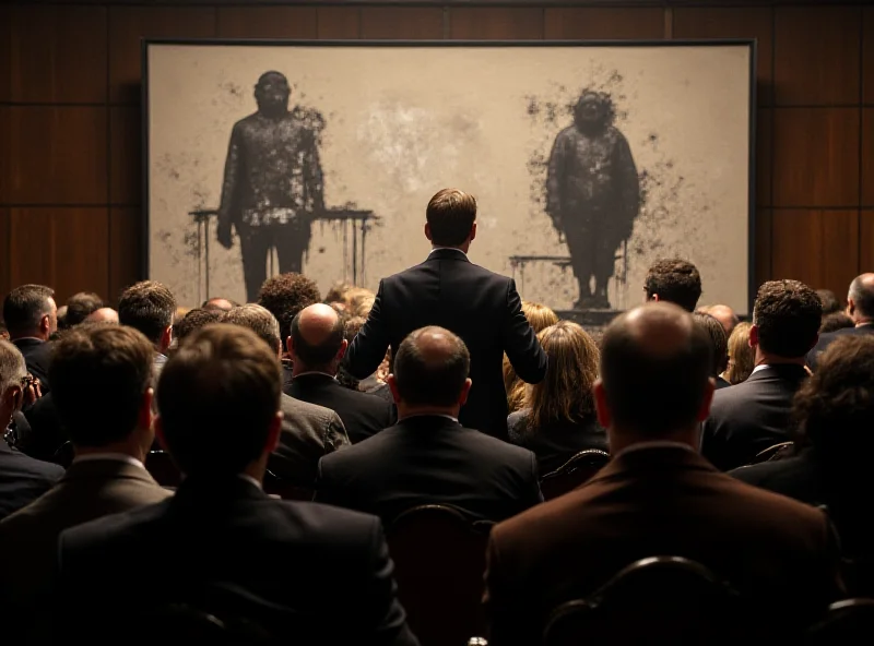 Ironic Banksy painting being auctioned in London.