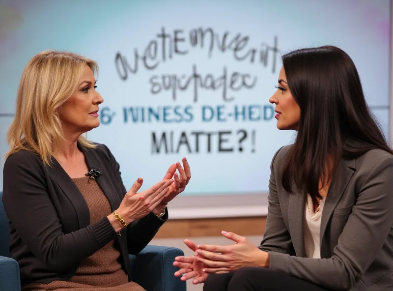 Lorraine Kelly interviewing Kate Cassidy in a studio setting, with a focus on mental health awareness.