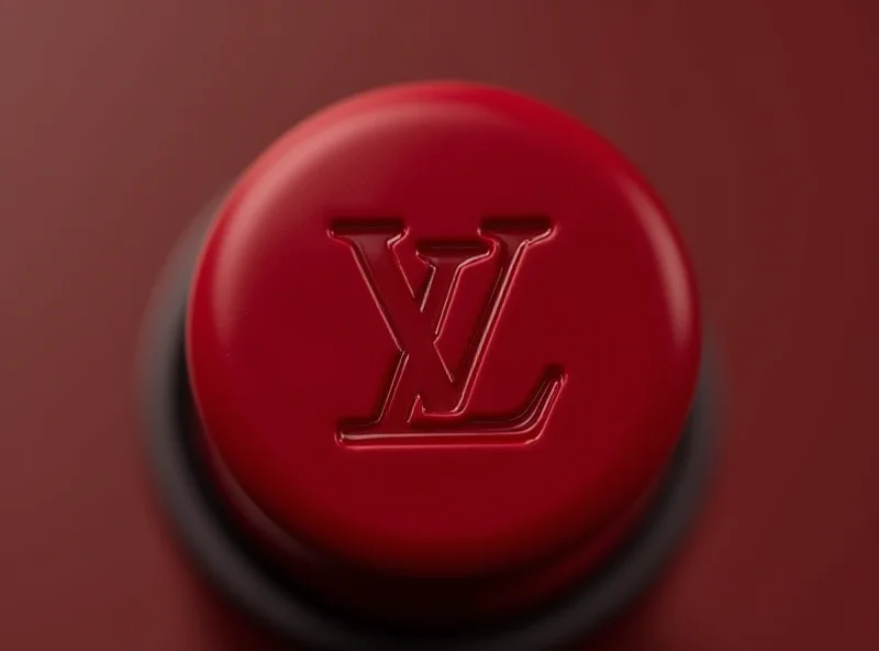 Close-up shot of a Louis Vuitton lipstick with the brand's logo prominently displayed.