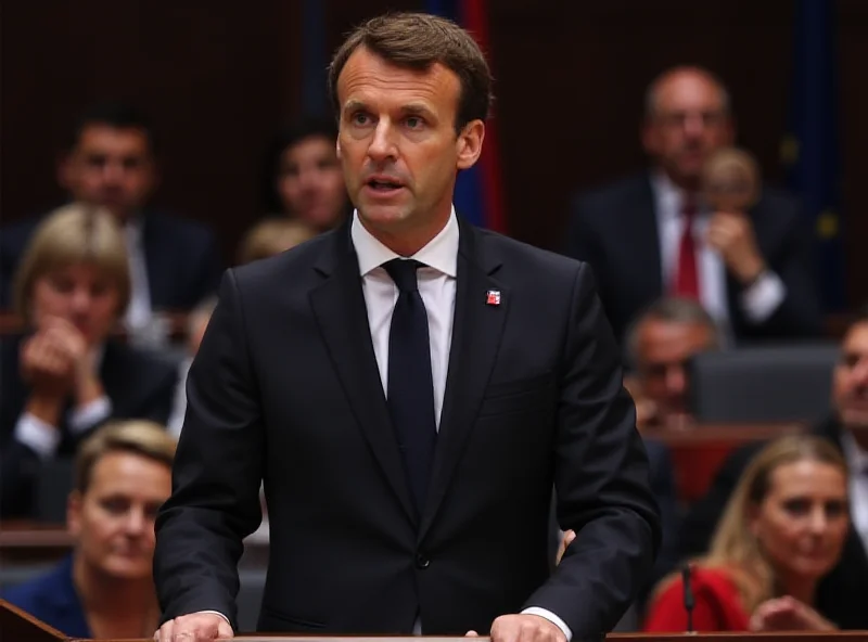 President Macron addressing EU parliament