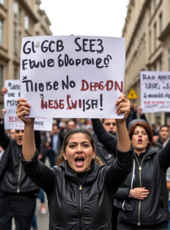 A protest with signs calling for the release of a political prisoner.