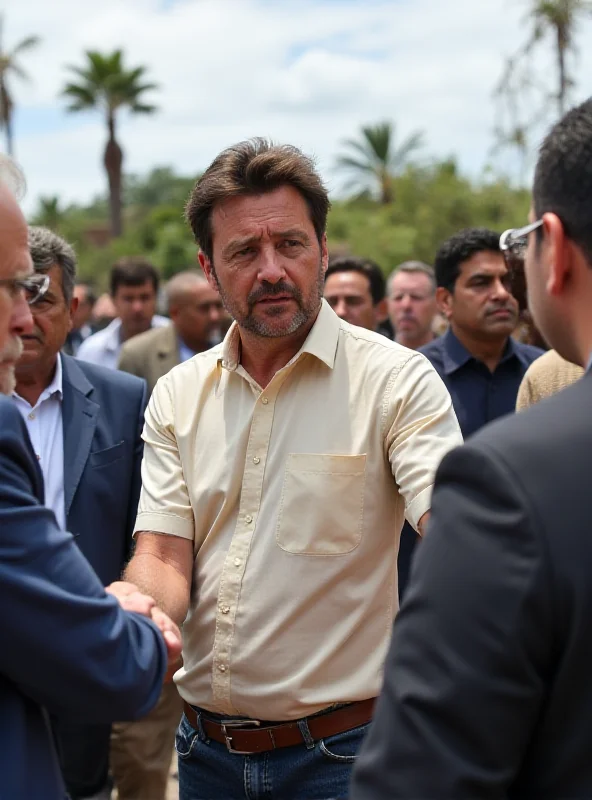 Manuel Valls meeting with local leaders in La Réunion after Cyclone Garance.