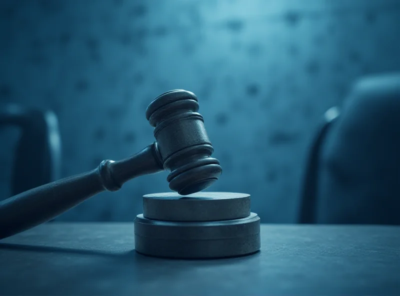 Conceptual image of a gavel striking a sound block in a business meeting setting