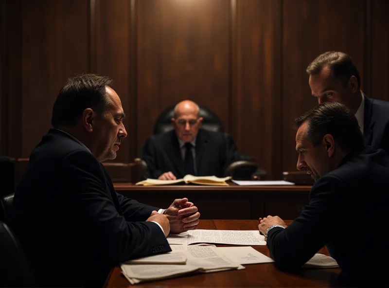 Image of a courtroom with lawyers arguing a case