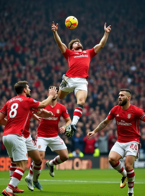 Harry Maguire celebrating a goal with teammates.