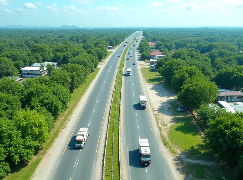 Aerial view of the Malaysia-Thailand border checkpoint