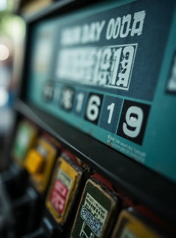 Close up of a fuel pump at a petrol station in Malaysia