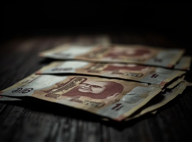 Image of Malaysian Ringgit banknotes spread across a table, symbolizing corruption and financial irregularities.