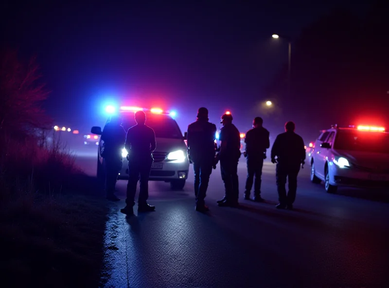 Police investigating a car accident scene