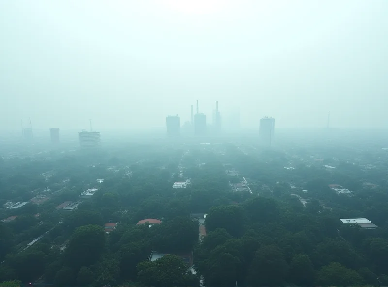 Image depicting hazy cityscape of Kuantan, illustrating the air pollution problem, with a focus on the Balok Baru area.