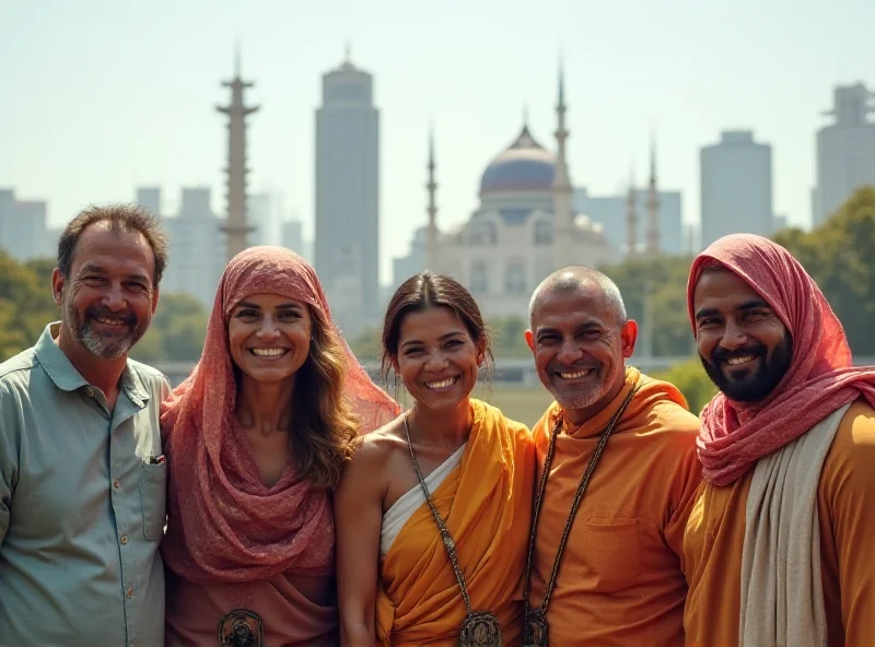 People of different religions standing together in Malaysia