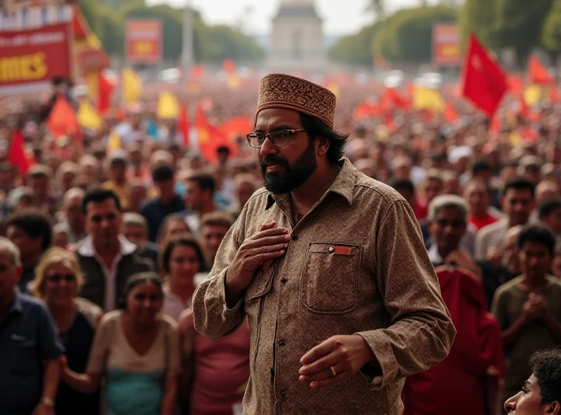 Anwar Ibrahim addressing a crowd during a political rally.