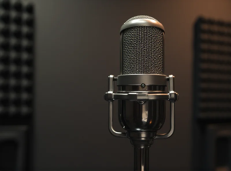 A close-up of a vintage microphone on a stand, symbolizing the power and responsibility of radio broadcasting.