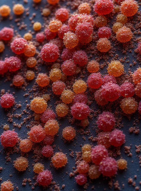 A close-up microscopic image of various types of pollen grains, highlighting their diverse shapes and sizes.