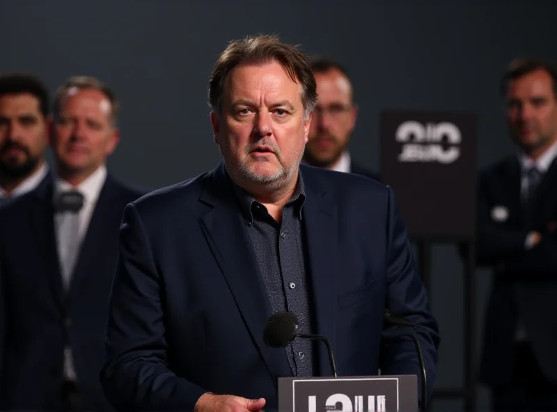 Javier Tebas speaking at a press conference