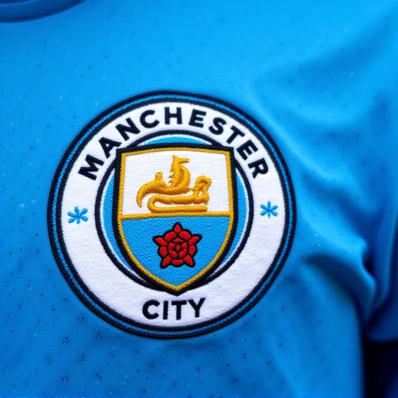 Close-up of the Manchester City team badge