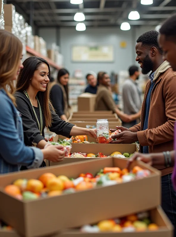 Image of a family receiving food from a food bank