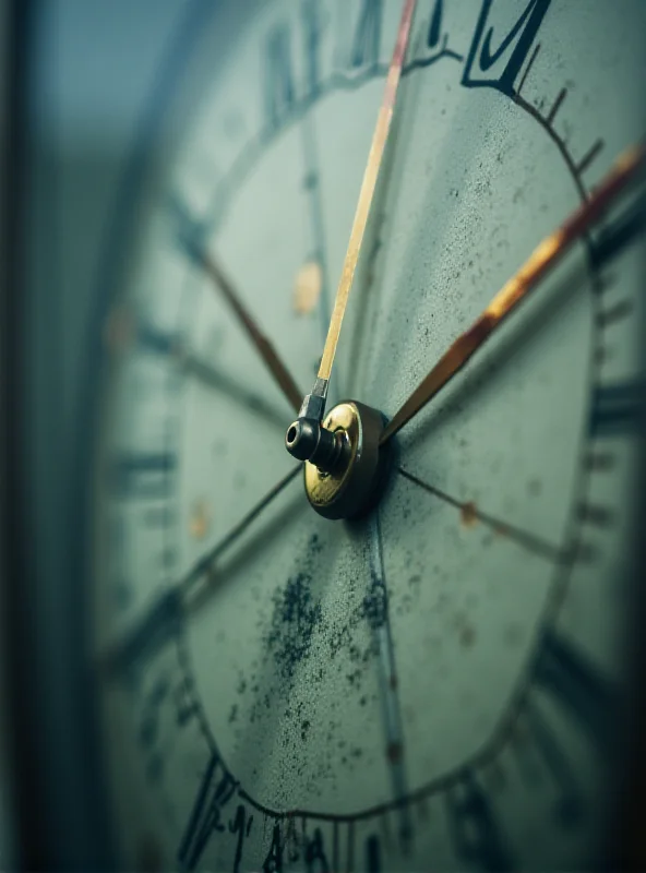 A close-up of a clock face with hands moving forward, symbolizing the changing of time. The background is blurred and features subtle imagery representing travel and nature, hinting at the various events happening in March.