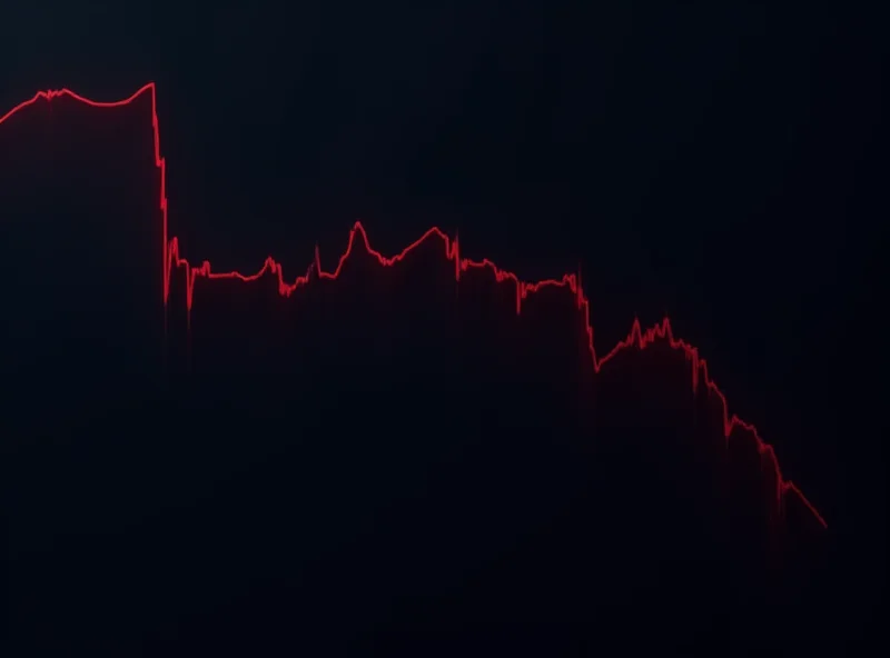 A downward trending stock chart symbolizing stocks hitting 52-week lows.