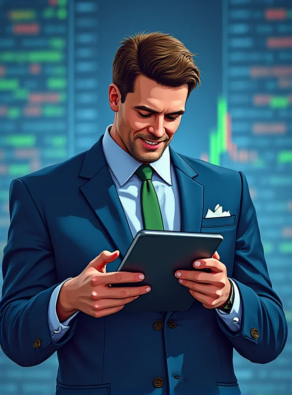 Illustration of a person investing in the stock market.