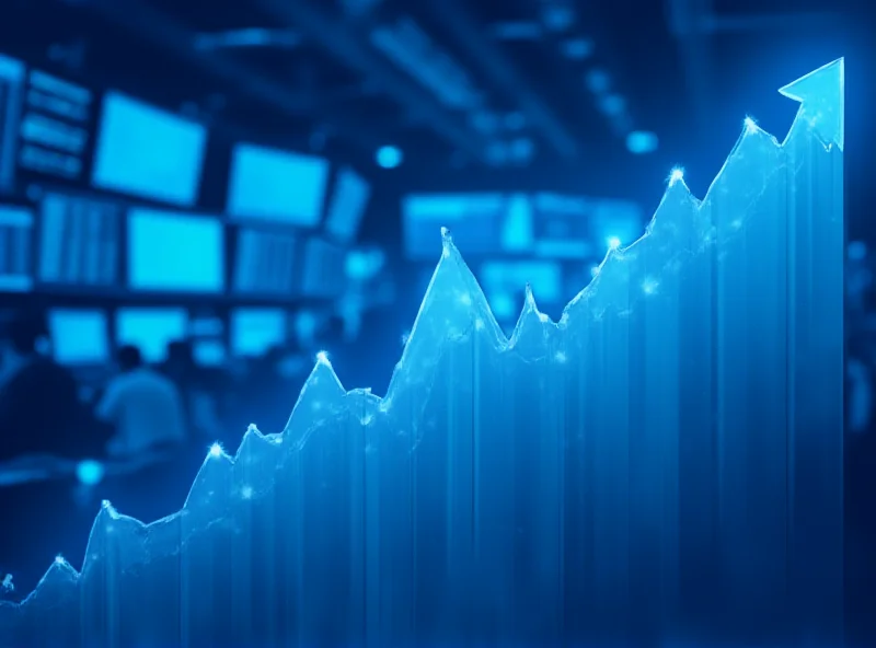 Graph showing upward stock market trend