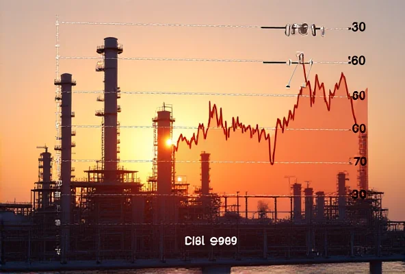 Graph showing the fluctuation of Brent crude oil prices over the past few years.