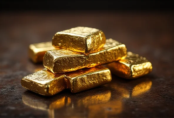 Image of gold and silver bars stacked on a table