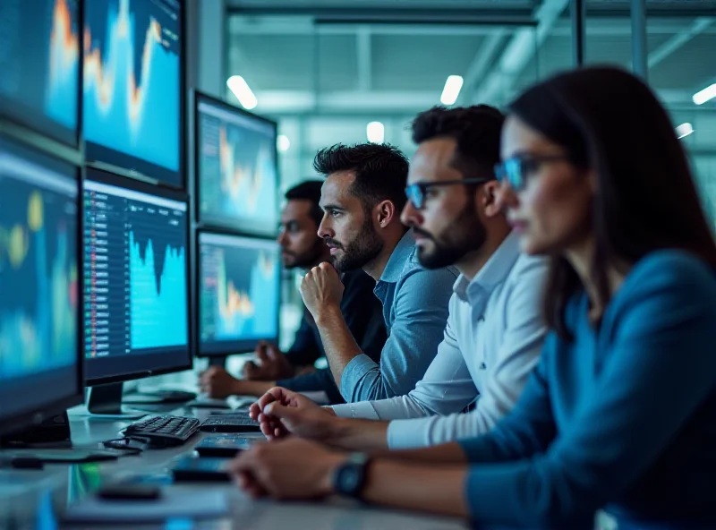 Diverse group of people analyzing financial data