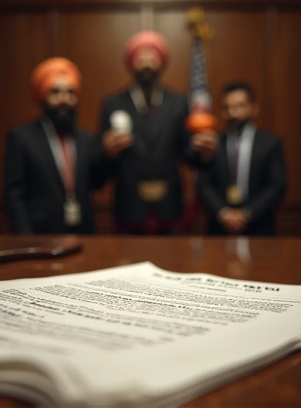 A courtroom scene with lawyers and legal documents, symbolizing Jagtar Singh Johal's acquittal.