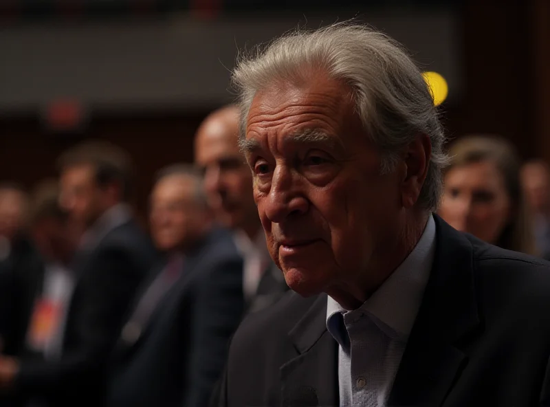 John McTiernan speaking at a film festival, looking concerned and thoughtful.