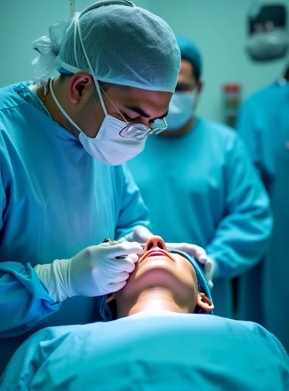 A doctor examining a patient's nose with a specialized instrument.