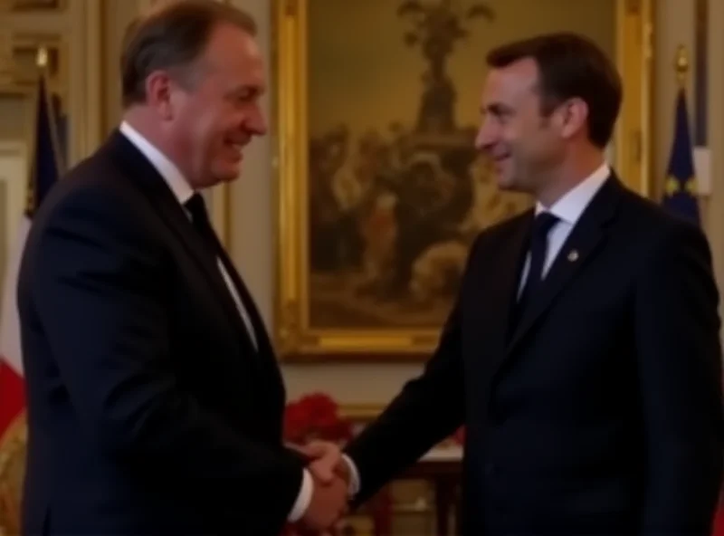 Friedrich Merz and Emmanuel Macron shaking hands