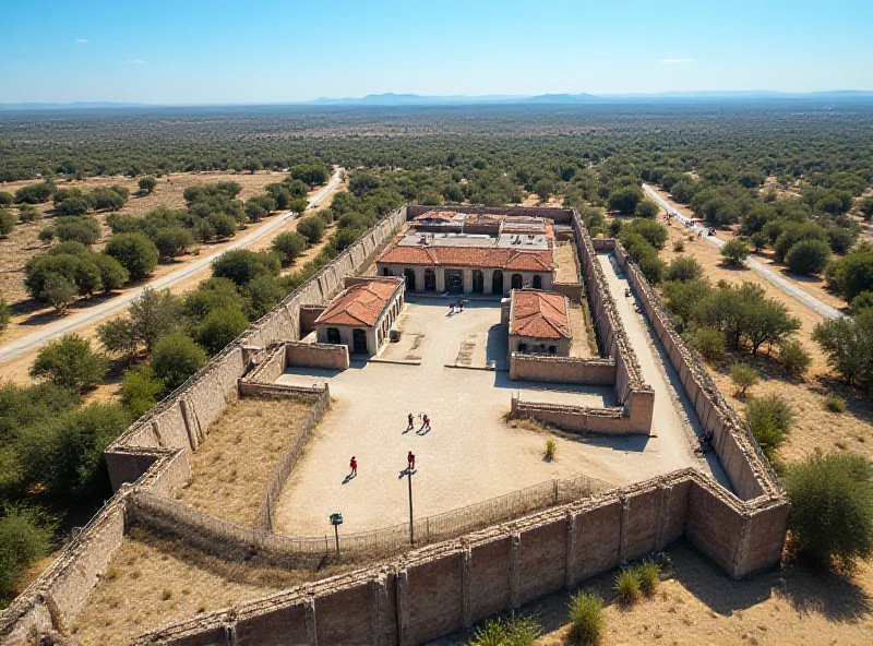 Aerial view of a high-security prison in Mexico