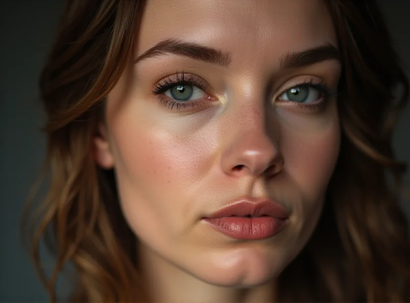 Close-up of a person's face showing a subtle expression.