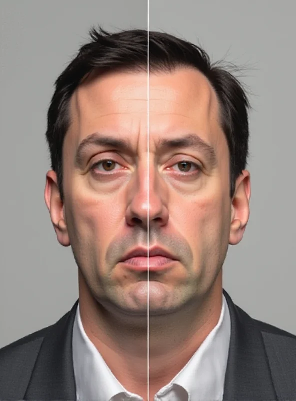 A split screen showing a person with a neutral expression on one side, and the same person with a very brief, almost imperceptible expression of disgust on the other.