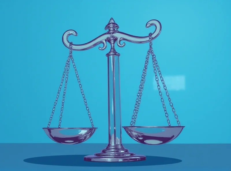 Illustration of the scales of justice with the Microsoft logo in the background, symbolizing antitrust investigation.