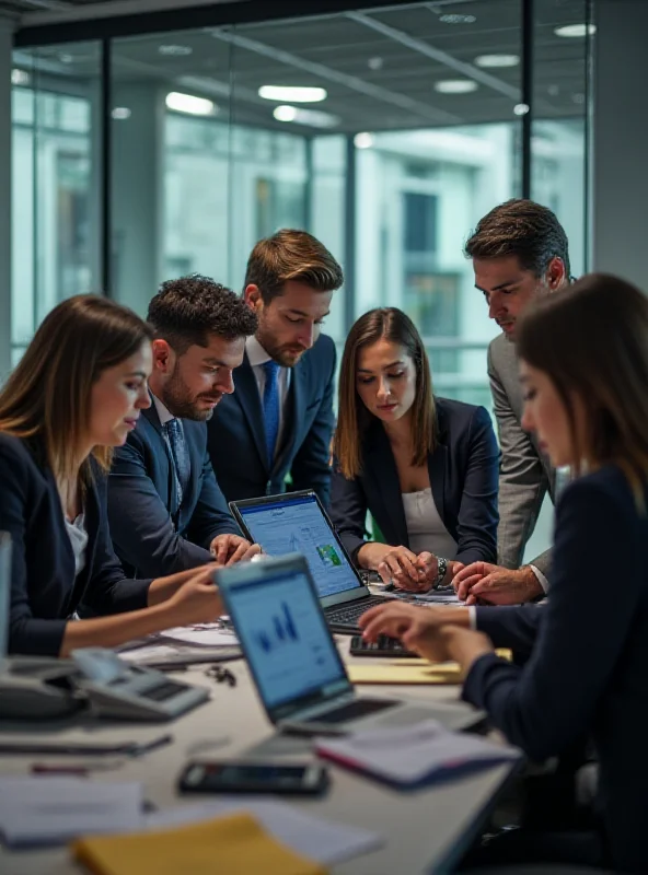 Image of a diverse group of financial advisors discussing investment strategies