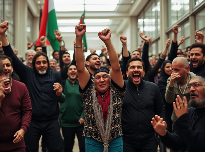 Image of Palestinian prisoners being released