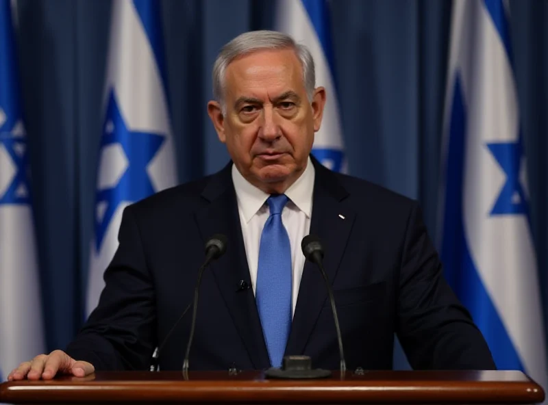 Benjamin Netanyahu at a press conference