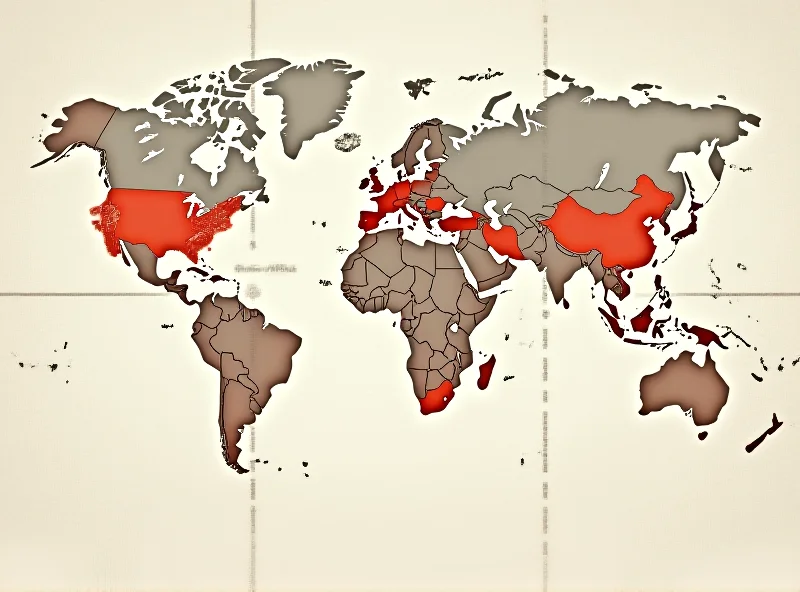 Conceptual image of international borders and travel restrictions