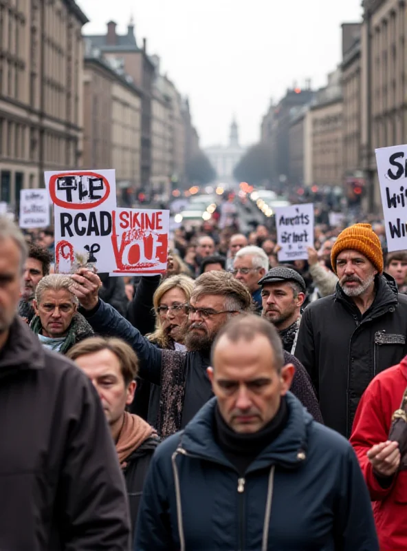 A protest against antisemitism with people holding signs